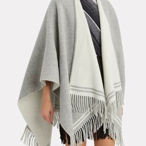 Cream and grey poncho
